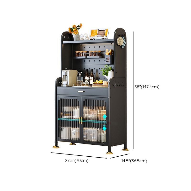 Porte di vetro a scaffalatura regolabile armadio nero cucina nera