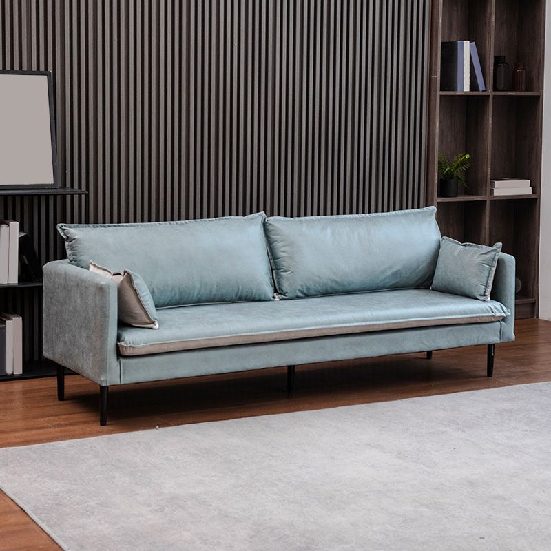 Faux Leather Cushions Sofa 3-Seat 30.7" High Square Arm Loveseat Clearhalo 'furn' 'furn_sofas' 'Furniture' 'furniture_sofas' 'kitchen' 'kitchen_sofas' 'Living Room Furniture' 'Sofa' 'sofas' 1200x1200_8908dd5e-1090-4352-a6a1-accd7f2a97c3