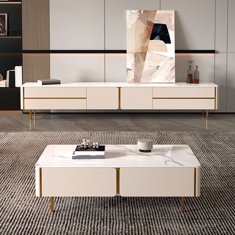 Glam Stone TV Media Console Enclosed Storage Stand Console for Living Room Clearhalo 'furn' 'furn_tv_stands_entertainment_centers' 'Furniture' 'Living Room Furniture' 'TV Stands & Entertainment Centers' 'TV Stands & Media Storage Furniture' 'tv_stands_entertainment_centers' 1200x1200_8908edcc-8ee0-4b27-8eb6-5ccc754dee14