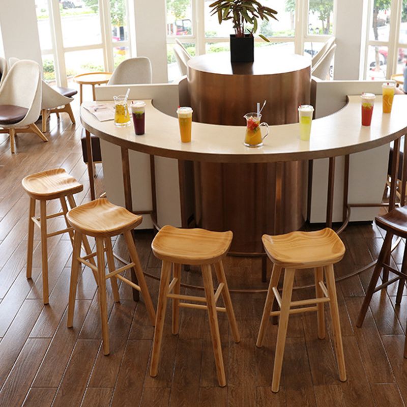 Indoor Pine Modern Bar Stool Contoured Seat Footrest Counter Stool with Wood Legs Clearhalo 'Bar Furniture' 'Bar Stools' 'bar_stools' 'furn' 'furn_bar_stools' 'furniture_bar_stools' 'Kitchen & Dining Furniture' 'kitchen&dining_furn' 'kitchen' 'kitchen_furn' Furniture' 1200x1200_89095647-2696-4ae4-b7c6-3b0af3539a90