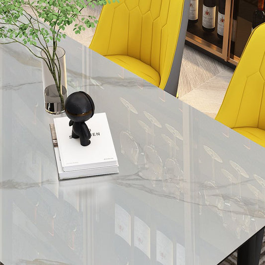 Dining Room Set Modern with Sintered Stone Dining Table and Cushion Chairs Clearhalo 'Dining Room Sets' 'Dining Tables & Seating' 'dining_room_set' 'furn' 'furn_dining_room_set' 'Furniture' 'furniture_dining_room_set' 'Kitchen & Dining Furniture' 'kitchen&dining_furn' 'kitchen' 1200x1200_890a4c3e-aac2-4ef8-9778-019a38cc1eea