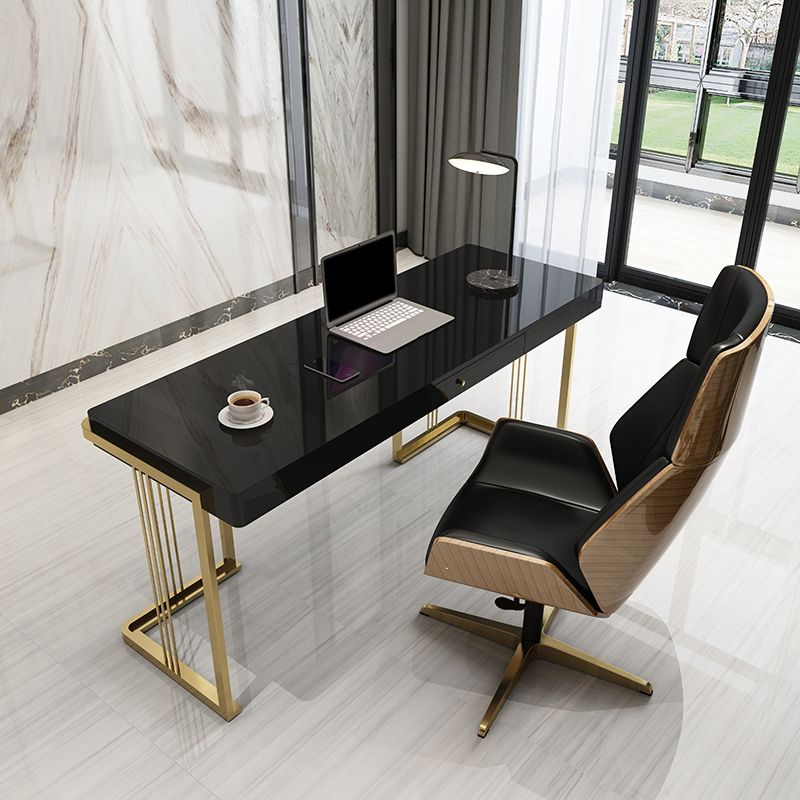 Artificial Wood Writing Desk Rectangular Sled Office Desk for Office Clearhalo 'furn' 'furn_office_desk' 'Furniture' 'Office Desks' 'Office Furniture' 'office_desk' 1200x1200_890b7dca-4679-4a55-bacd-aa8f865a16ef