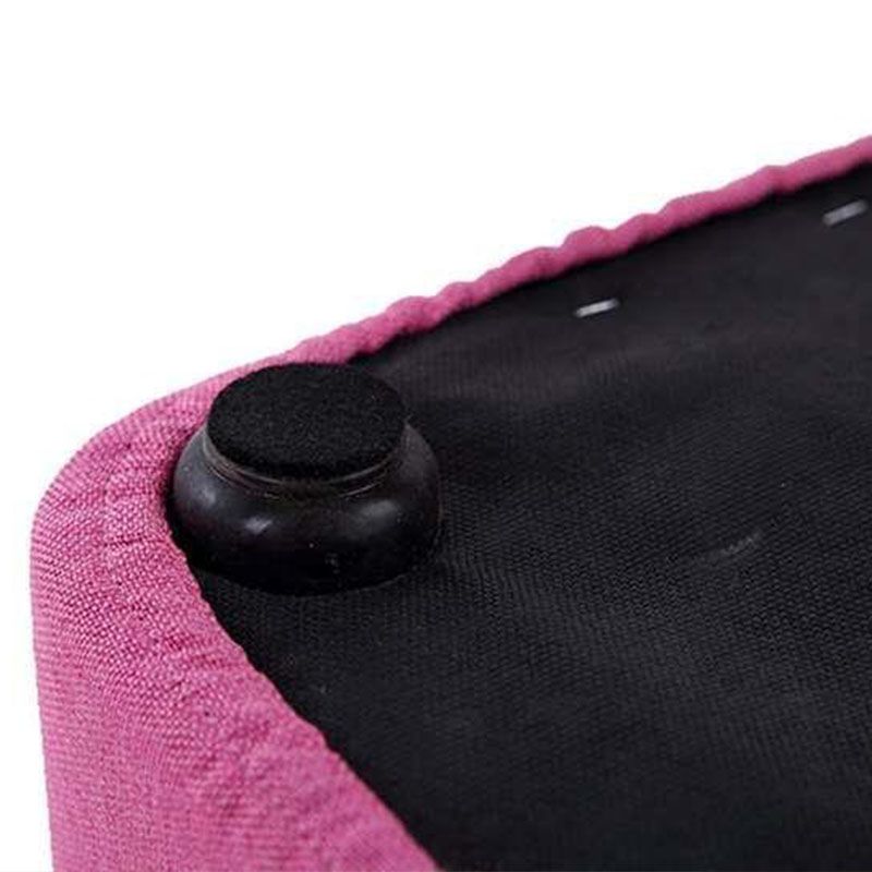 Tufted quadratische Form Ottomane moderne Leinenmischung gepolsterter Pouf