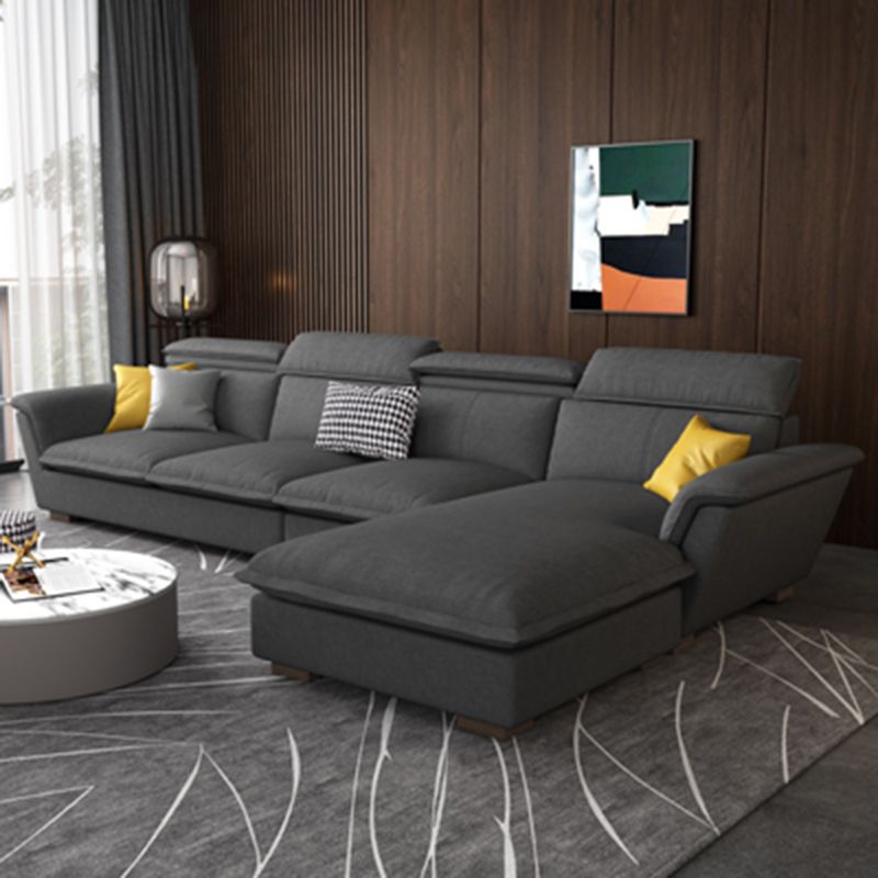 Flared Arm L-Shape Sectional Right Hand Facing Sofa and Chaise for Four People Clearhalo 'furn' 'furn_sectionals' 'Furniture' 'furniture_sectionals' 'kitchen' 'kitchen_sectionals' 'Living Room Furniture' 'Sectionals' 1200x1200_890bfe63-e30f-4316-8c7d-d876a3f7c398