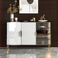 Legno ingegnerizzato glam 33.4 "H Server buffet per sala da pranzo a buffet in bianco e nero
