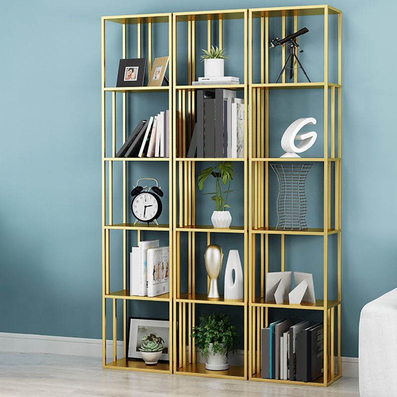 Glam Shelves Included Bookcase Standard Metal Open Back Bookshelf