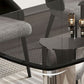 Contemporary Kitchen Dinner Table Rectangle  Glass Top Dining Table
