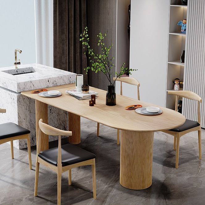Solid Wood Contemporary Free Form Indoor Table Wood Top Table for Dining Room and Kitchen Clearhalo ' dining_table' 'Dining Tables & Seating' 'Dining Tables' 'furn' 'furn_dining_table' 'Furniture' 'furniture_dining_table' 'Kitchen & Dining Furniture' 'kitchen&dining_furn' 'kitchen' 'kitchen_dining_table' 1200x1200_89100a1d-5d4f-44b8-95ed-332eb6c6fe78