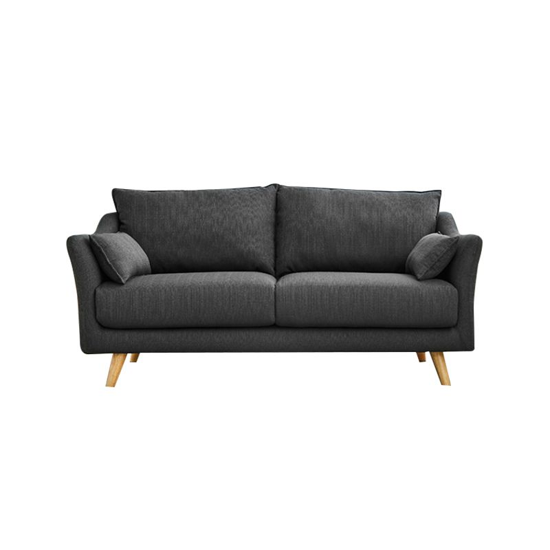 Loose Back Sloped Arm Sofa Nordic 30.7" H Linen Slipcovered Sofa Clearhalo 'Furniture' 'furniture_sofas' 'kitchen' 'kitchen_sofas' 'Living Room Furniture' 'Sofa' 'sofas' 1200x1200_891069e8-070d-439d-9730-5cd43a793eab