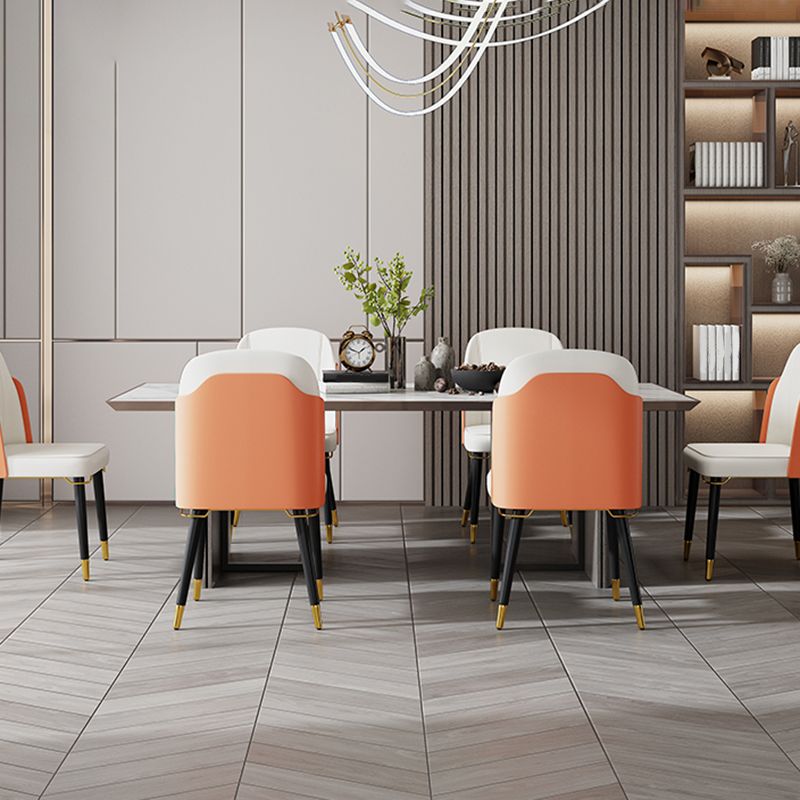 Nordic Style Wood Dining Chair PU Leather Armless Dining Chairs for Home Use Clearhalo ' kitchen&dining_furn' 'Dining Chairs' 'Dining Tables & Seating' 'dining_chair' 'furn' 'furn_dining_chair' 'Furniture' 'furniture_dining_chair' 'Kitchen & Dining Furniture' 'kitchen' 1200x1200_8910a2e4-edfd-41d2-93ba-a07f910d61e2