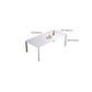 Modern 1/3/4/7 Pieces Dining Room Table Rectangle Stone Extendable Furniture in White