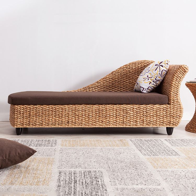 Modern Style Living Room Chaise Rolled Arms Upholstered Chaise Lounge with Rattan Base Clearhalo 'Chairs & Seating' 'Chaise Lounge' 'chaise_lounge' 'furn' 'furn_chaise_lounge' 'Furniture' 'Living Room Furniture' 1200x1200_89128d7e-52c4-4e2b-897a-d1f9e9599196