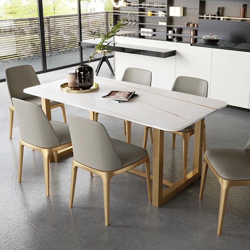 キッチン用のモダンな石のダイニングテーブル長方形のダイニングテーブル