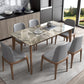 Rectangle Stone Table Modern Standard Height Dining Table with 4 Legs