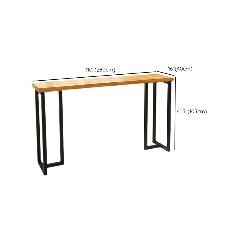 Rectangular Bar Height Table Black Legs and Metal Base Bar Table for Living Room Clearhalo 'Bar Furniture' 'Bar Tables' 'bar_tables' 'furn' 'furn_bar_tables' 'Furniture' 'Kitchen & Dining Furniture' 1200x1200_8918ba1e-53e7-44a6-9a8c-3ffaaff209f7