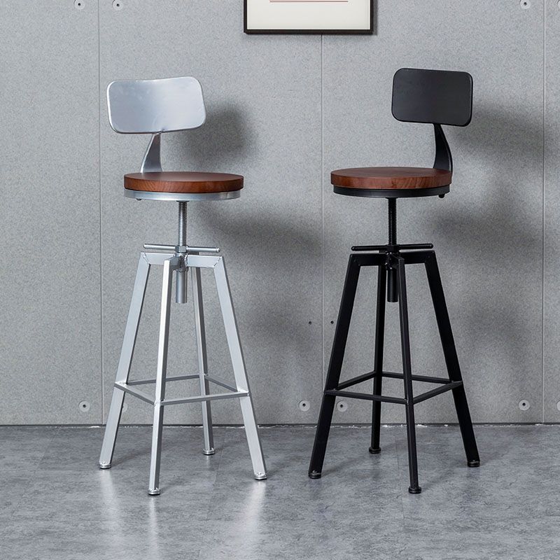 Tabouret de bac à comptoir industriel métallique tabouret de bar réglable avec pivot