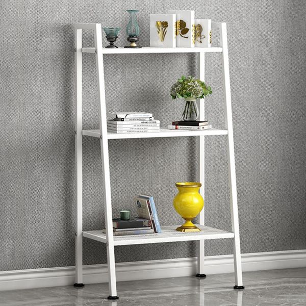 Modern Style Ladder Bookshelf Open Back Metal Bookcase for Home Clearhalo 'Bookcases' 'furn' 'furn_bookcases' 'Furniture' 'Office Furniture' 1200x1200_8919c971-5664-47e8-8aca-ef8c0f941f7e