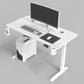 Contemporary Desk for Office Rectangular Gaming Desk in White/Black