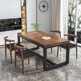 Industrial Pine Wood Top Dining Table Set 1/2/5 Pieces Dinette Set for Kitchen
