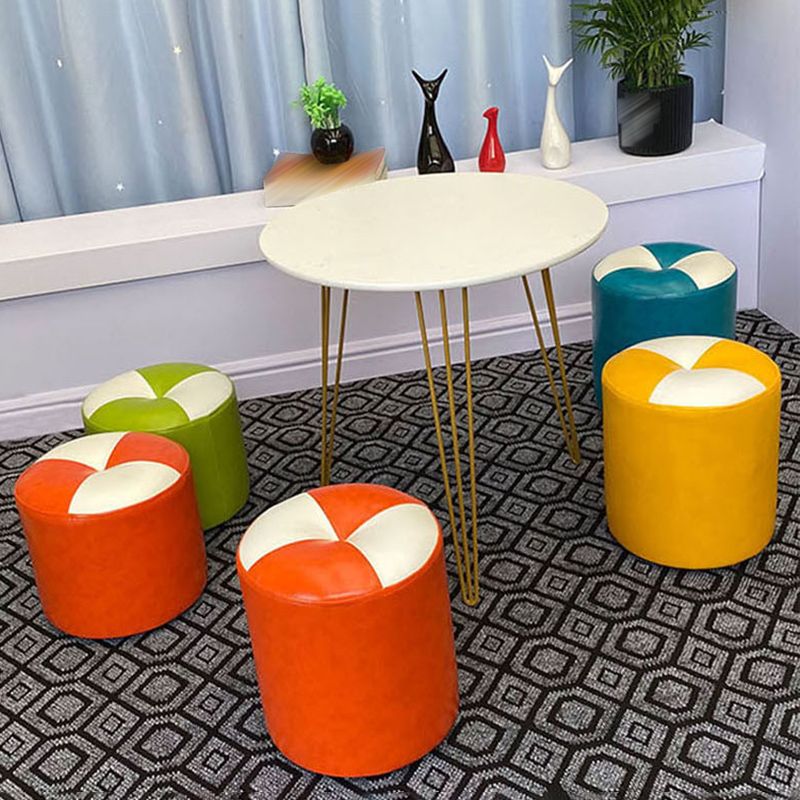 Orange Modern Pouf Water Resistant Round Pouf for Living Room Clearhalo 'furn' 'furn_ottomans_poufs' 'Furniture' 'Living Room Furniture' 'Ottomans & Poufs' 'ottomans_poufs' 1200x1200_891bc2e9-648e-431a-8a98-126579d5affb