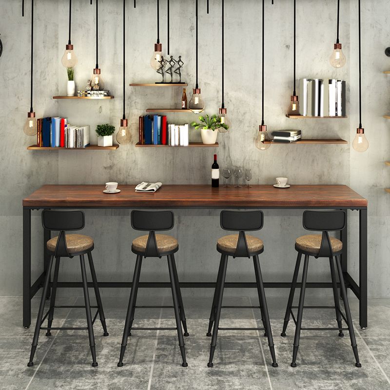 Set tavolo da bar rettangolare industriale Set tavolo da bar in legno marrone da 1/2/5 pezzi