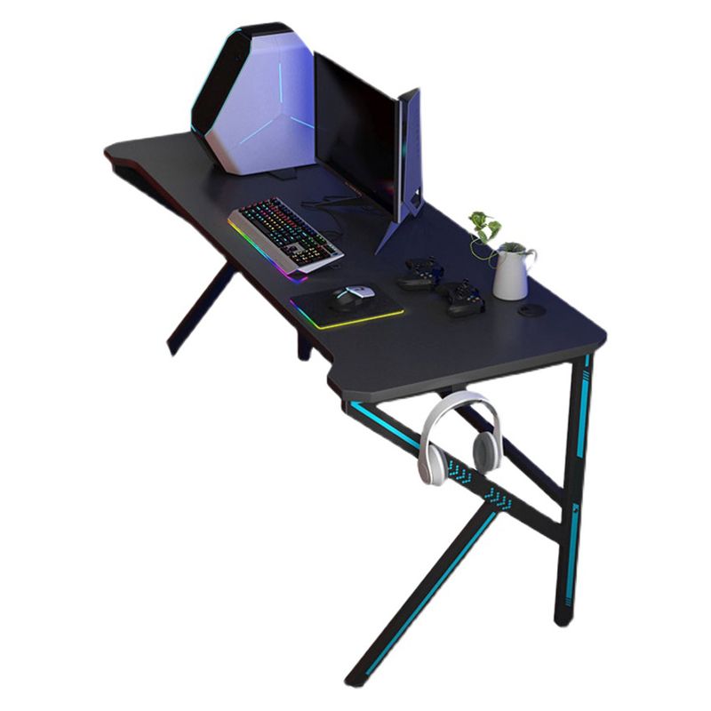 Bureau de chambre à coucher de couleur noire avec des jambes de table en acier Desk de jeu moderne