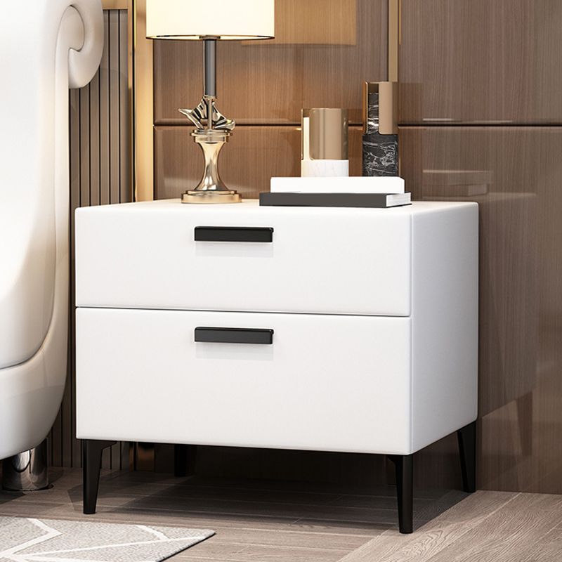 Mesa moderna de la noche de madera maciza Mesa de mesa con 2 cajones