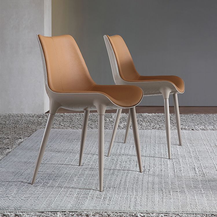 Contemporary Indoor Faux Leather Armless Upholstered Parsons Dining Chair Clearhalo 'Dining Chairs' 'Dining Tables & Seating' 'dining_chair' 'furn' 'furn_dining_chair' 'Furniture' 'Kitchen & Dining Furniture' 1200x1200_89244b6b-f6f0-4359-a3b8-b76126da1741