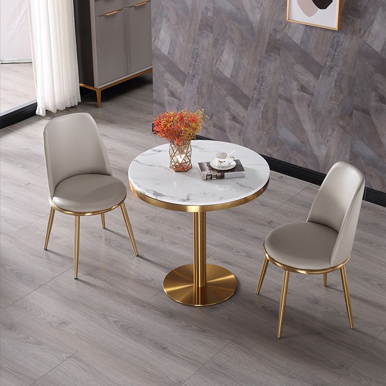 Marble Dining Table Single Pedestal Metallic Base Round Table for Home Clearhalo ' dining_table' 'Dining Tables & Seating' 'Dining Tables' 'furn' 'furn_dining_table' 'Furniture' 'furniture_dining_table' 'Kitchen & Dining Furniture' 'kitchen&dining_furn' 'kitchen' 'kitchen_dining_table' 1200x1200_89247de3-5acf-4b29-8837-2ecb14bc44d5