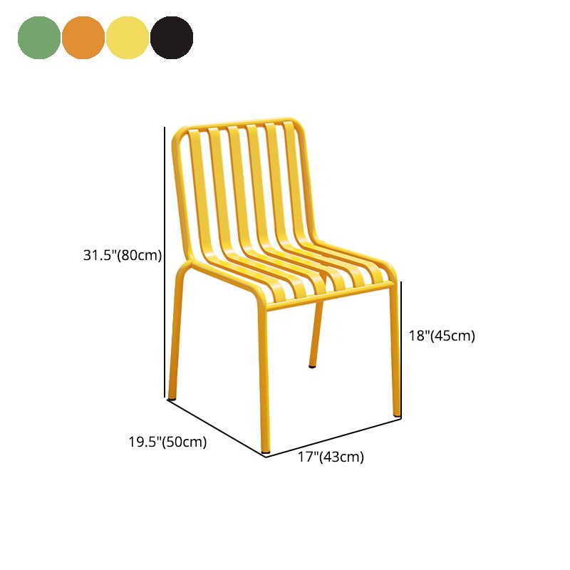 Contemporary Metal Patio Dining Side Chair Slat Back Side Chair Clearhalo 'Dining Chairs' 'Dining Tables & Seating' 'dining_chair' 'furn' 'furn_dining_chair' 'Furniture' 'furniture_dining_chair' 'Kitchen & Dining Furniture' 1200x1200_8924aff1-834b-4023-80cf-14db95ef09b7