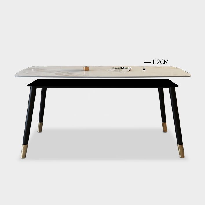 Traditional Luxury Rectangle Dining Table Solid Wood Black Frame 4 Legs Dining Table Clearhalo 'Dining Tables & Seating' 'Dining Tables' 'dining_table' 'furn' 'furn_dining_table' 'Furniture' 'furniture_dining_table' 'Kitchen & Dining Furniture' 'kitchen' 'kitchen_dining_table' 1200x1200_8924e04a-640d-4dc6-94cb-0a89546df3f8