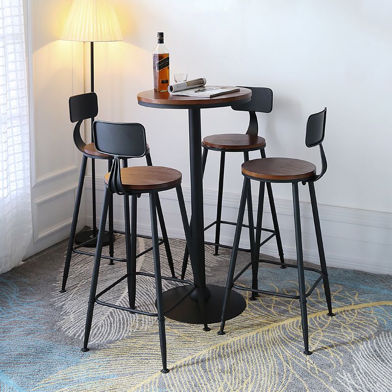 Industrial Solid Wood Bar Table Set 1/2/5 Pieces Fixed Bistro Set for Home Use Clearhalo 'Bar Furniture' 'furn' 'furn_home_bar_bar_sets' 'Furniture' 'Home Bars & Bar Sets' 'home_bar_bar_sets' 'Kitchen & Dining Furniture' 1200x1200_89257ac4-eb76-4657-bfb4-101fdc277075