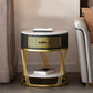 Glam Stone Top Night Table Open Rangement 1 Drawer Met-Legs inclus la table de chevet