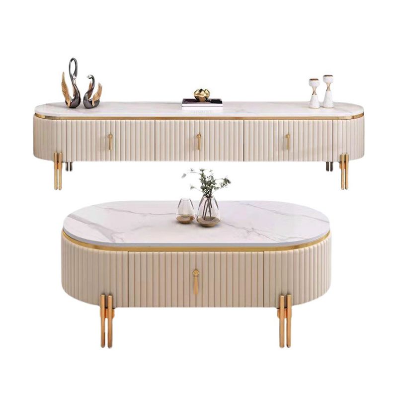 Glam White TV Stand Enclosed Storage TV Media Console with Drawers Clearhalo 'furn' 'furn_tv_stands_entertainment_centers' 'Furniture' 'Living Room Furniture' 'TV Stands & Entertainment Centers' 'TV Stands & Media Storage Furniture' 'tv_stands_entertainment_centers' 1200x1200_892789f0-607a-481a-b082-94ed9a40a826