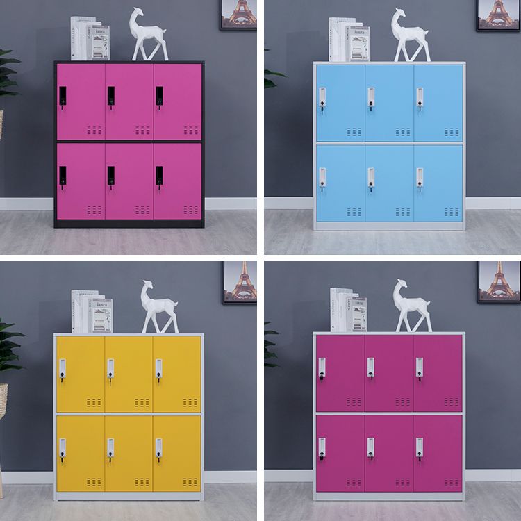 Metal Non-Hanging Armoire Modern Storage Cabinet with Hinged Doors Clearhalo 'Armoires & Wardrobes' 'armoires_wardrobes' 'Bedroom Furniture' 'furn' 'furn_armoires_wardrobes' 'Furniture' 1200x1200_89292b6e-cf12-497b-b6f5-76ddb502cc29