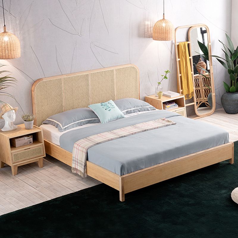 Wicker & Rattan Standard Bed Tropical Bed Frame With Custom Gold Legs Clearhalo 'Bedroom Furniture' 'Beds' 'furn' 'furn_beds' 'Furniture' 1200x1200_89297ddc-9b2c-4f7d-9ab2-3a5a517ae509