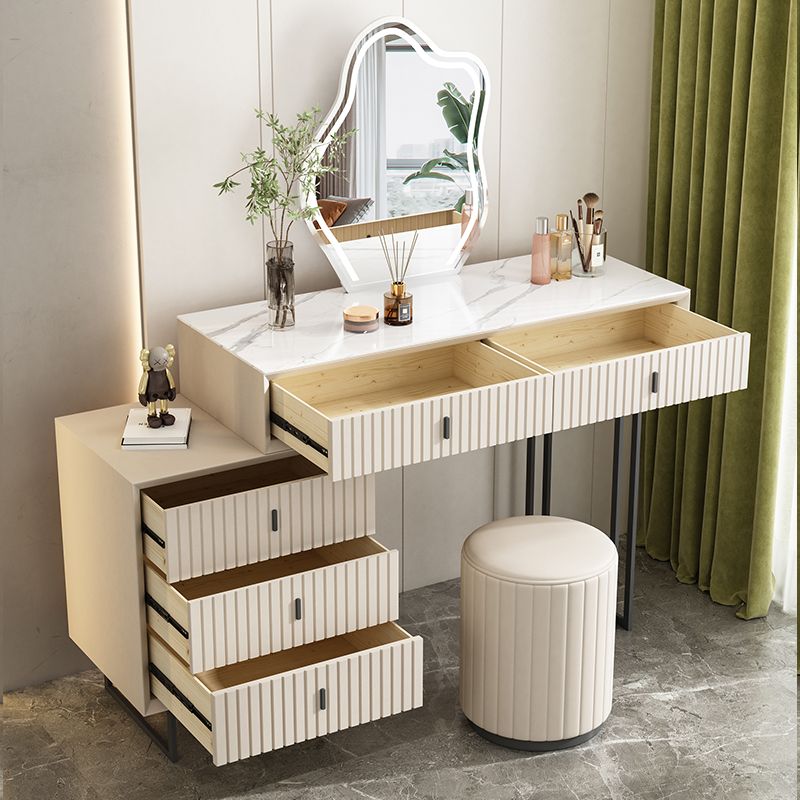 Tavolo da toeletta da toeletta per vanità bianchi in pietra contemporanea