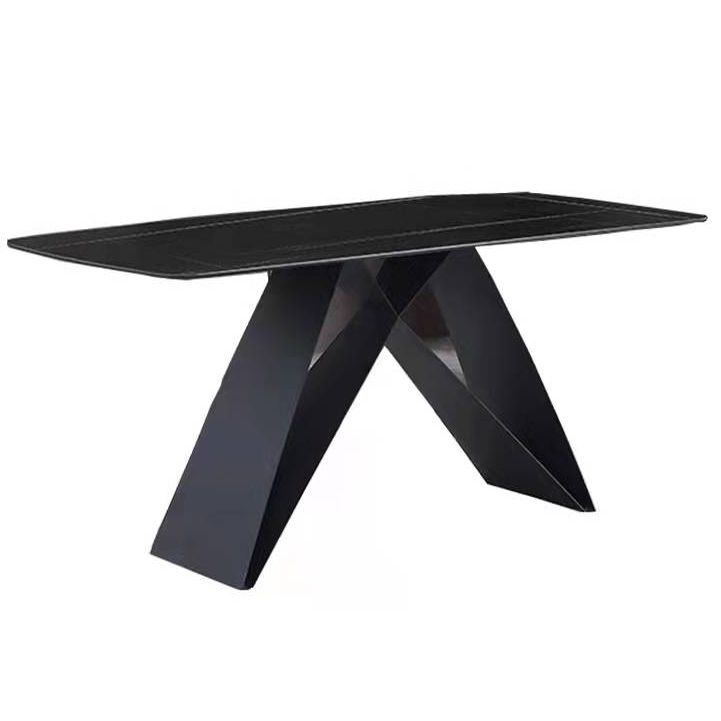 Contemporary Rectangle Dining Table Double Pedestal Furniture for Dining Room Clearhalo ' dining_table' 'Dining Tables & Seating' 'Dining Tables' 'furn' 'furn_dining_table' 'Furniture' 'furniture_dining_table' 'Kitchen & Dining Furniture' 'kitchen&dining_furn' 'kitchen' 'kitchen_dining_table' 1200x1200_892dc8d8-da88-45a3-9c33-87d996c40f83
