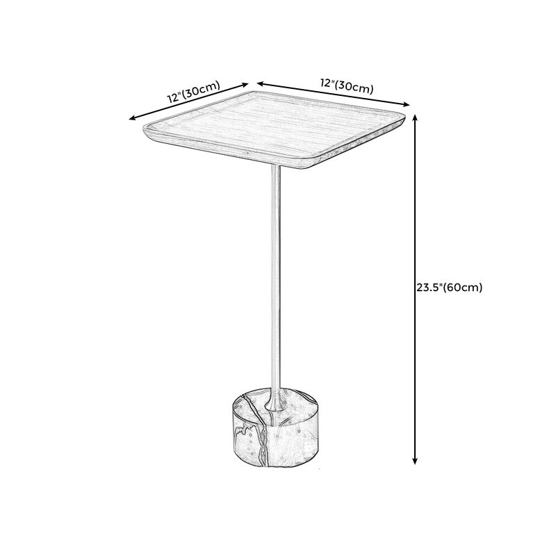Modern Slate Pedestal Wooden Round/Square Tray Top End Table
