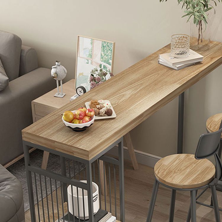 Living Room Wood Counter Wine Table Rectangle Storage Natural Bar Height Pub Table Clearhalo 'Bar Furniture' 'Bar Tables' 'bar_tables' 'furn' 'furn_bar_tables' 'Furniture' 'furniture_bar_tables' 'Kitchen & Dining Furniture' 'kitchen&dining_furn' 'kitchen' 1200x1200_892e8766-2bfc-4813-8ddc-3781d3ab839f