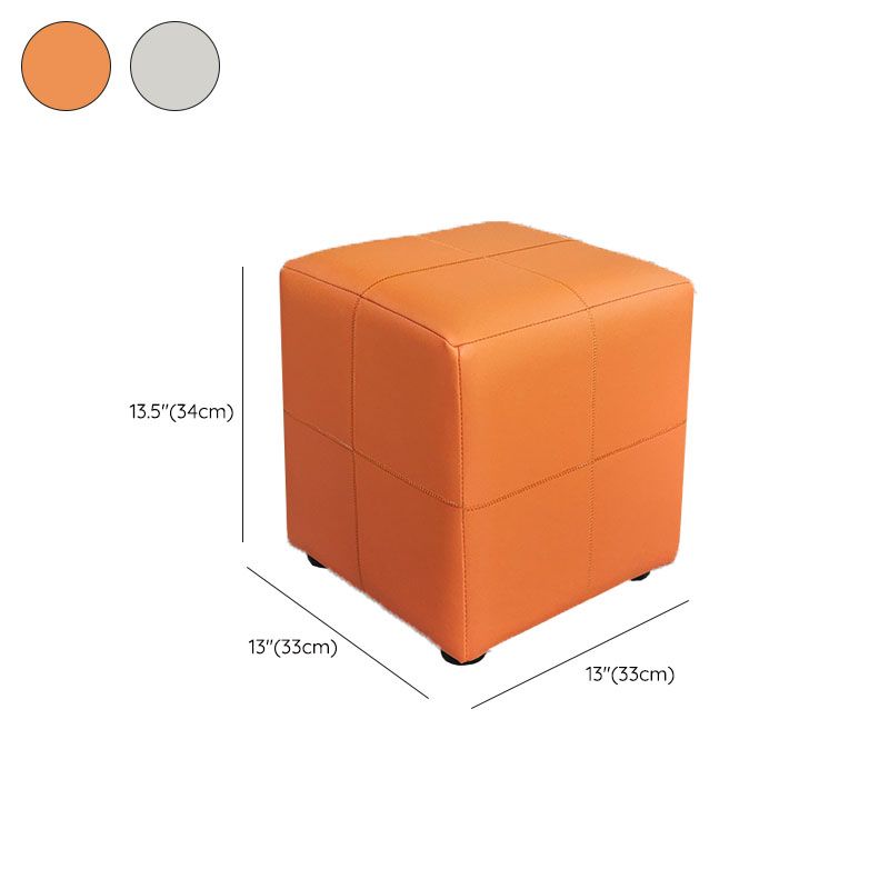 Luxury Pouf Ottoman Genuine Leather Upholstered Solid Color Square Ottoman Clearhalo 'furn' 'furn_ottomans_poufs' 'Furniture' 'Living Room Furniture' 'Ottomans & Poufs' 'ottomans_poufs' 1200x1200_892f895e-8718-4d7c-ad78-6383683895b8