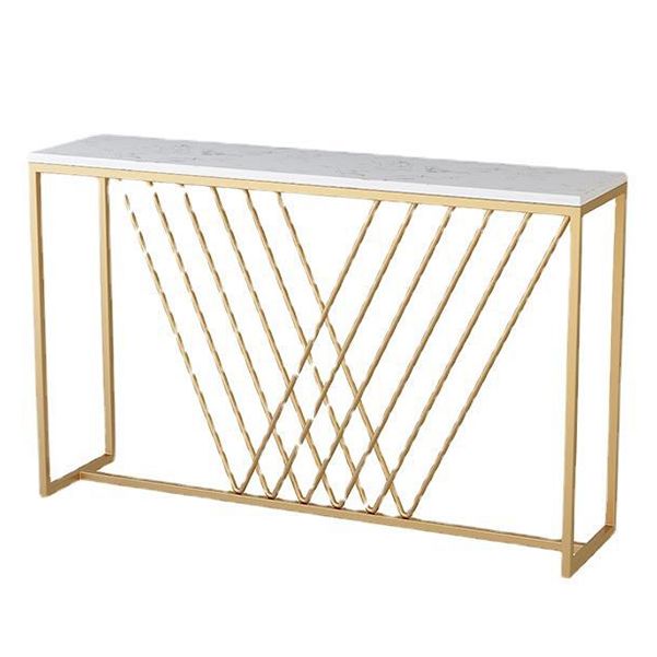 Mesa de acento de consola rectángulo Tabla de sofá de acabado antiguo en piedra