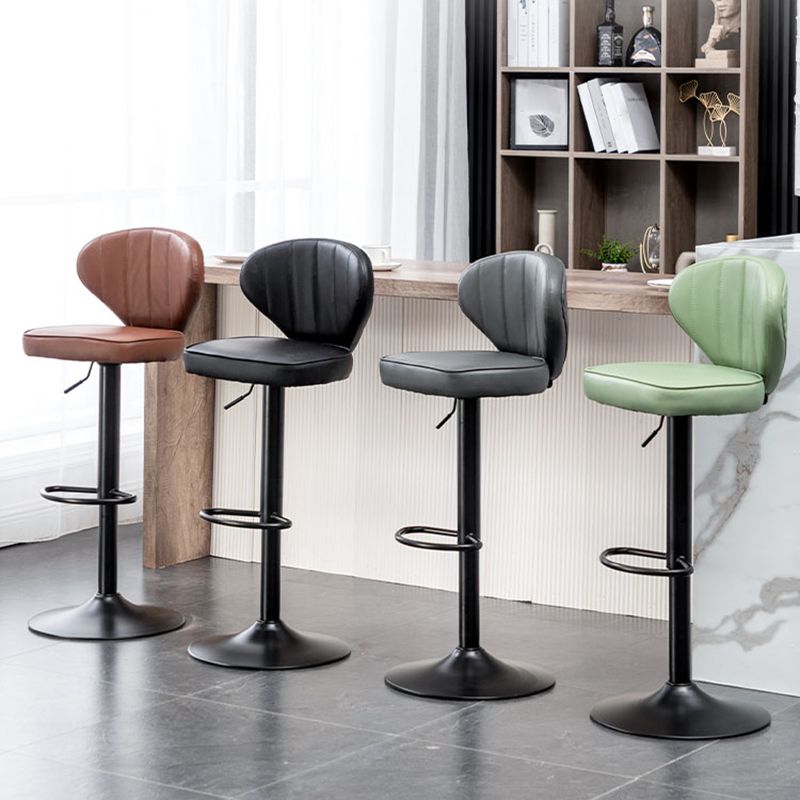 Contemporary Faux Leather Bar Stool Footrest Low Back Adjustable Height Swivel Stool Clearhalo 'Bar Furniture' 'Bar Stools' 'bar_stools' 'furn' 'furn_bar_stools' 'furniture_bar_stools' 'Kitchen & Dining Furniture' 'kitchen&dining_furn' 'kitchen' 'kitchen_furn' Furniture' 1200x1200_8930089b-72ef-49ee-84d8-5b0706333d12