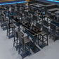 Industrial Style Bar Height Table Black Bar Dining Table with Storage Clearhalo 'Bar Furniture' 'Bar Tables' 'bar_tables' 'furn' 'furn_bar_tables' 'Furniture' 'Kitchen & Dining Furniture' 1200x1200_89301835-3e0f-445e-be0b-b0443595d68d