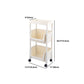 White Contemporary Standard Adjustable with Wheels Plastic Bookshelf for Home
