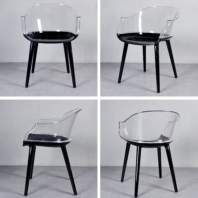 Scandinavian Style Plastic Chair Set Solid Back Arm Kitchen Single Dining Chair Clearhalo ' kitchen&dining_furn' 'Dining Chairs' 'Dining Tables & Seating' 'dining_chair' 'Furniture' 'furniture_dining_chair' 'Kitchen & Dining Furniture' 'kitchen' 1200x1200_8931473c-648b-4bd6-b010-e46c9cbda2be