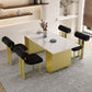 Nordic Rectangle Stone Dining Table 1/5 Pieces Dining Set for Dining Room