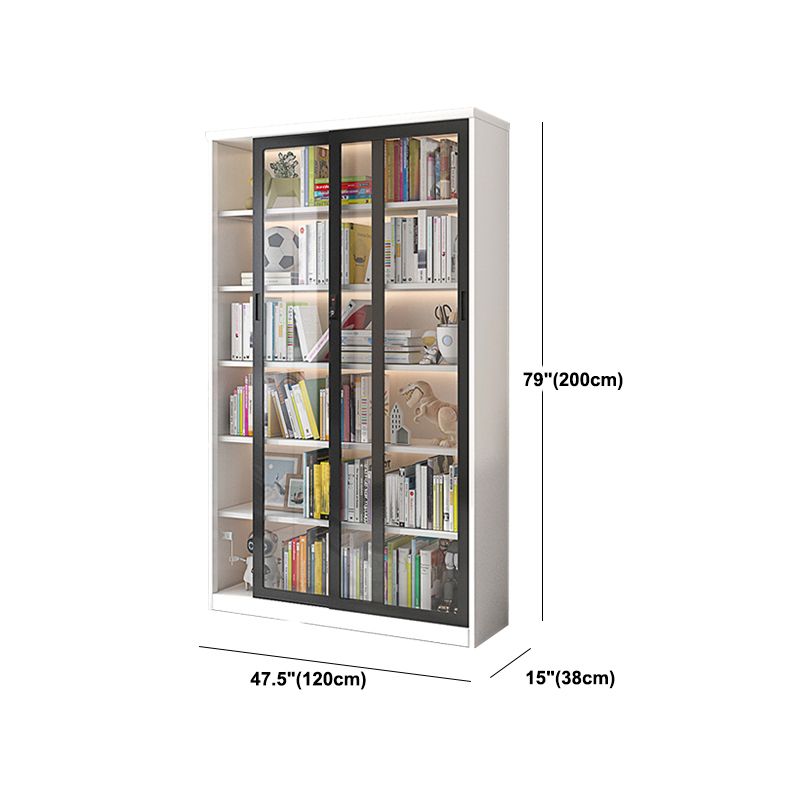Modern Metal Storage Cabinet Glass Doors Display Cabinet with Lighting Clearhalo 'Display & China Cabinets' 'display_china_cabinets' 'furn' 'furn_display_china_cabinets' 'Furniture' 'Kitchen & Dining Furniture' 1200x1200_8932a72b-d586-41c9-9eb9-4308e3653f56