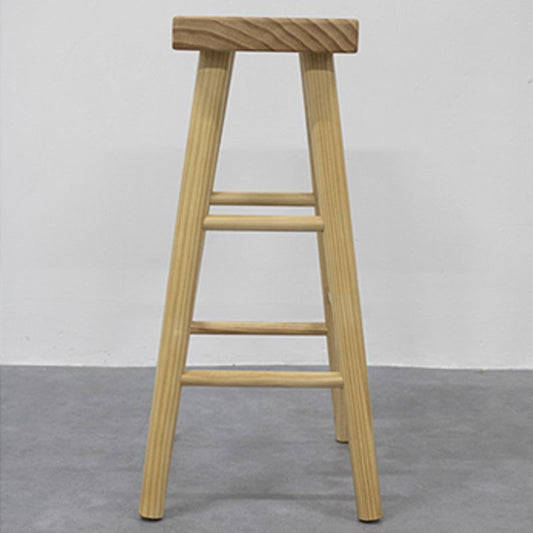 Sgabello da bar in legno a pino senza rettangolo di rettangolo interno in natura naturale