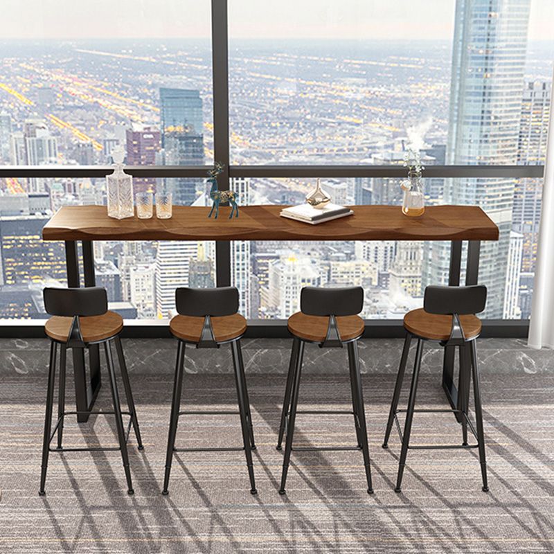 Table supérieure en bois Table de pub rectangulaire de style industriel pour utilisation sur patio